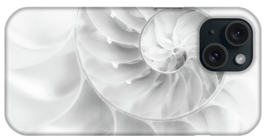 Abstract iPhone Case featuring the photograph Nautilus Shell in High Key by Tom Mc Nemar