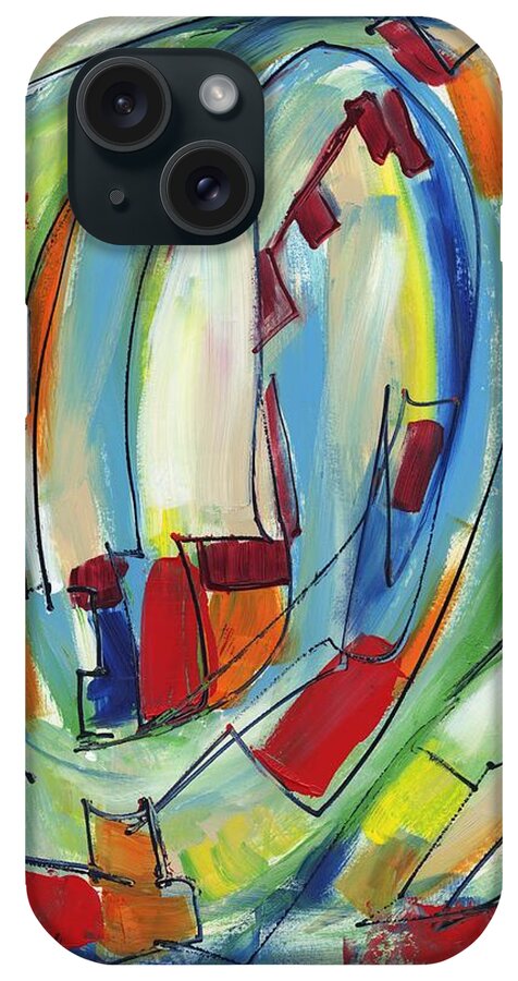 Abstract iPhone Case featuring the painting Nave of Hearts by Lynne Taetzsch