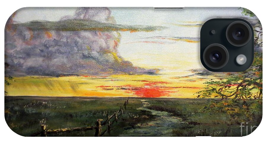 Nebraska iPhone Case featuring the painting Nebraska Sunset by Lee Piper