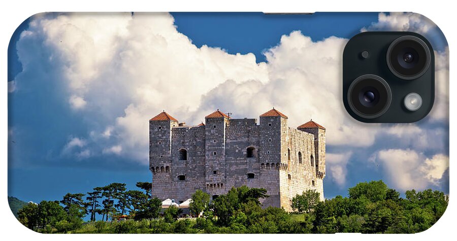 Senj iPhone Case featuring the photograph Nehaj fortres in Senj on green hill by Brch Photography