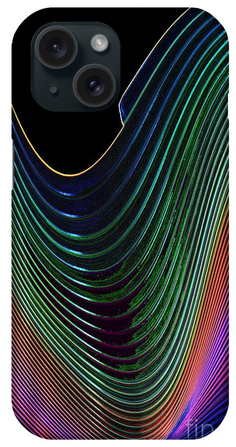 Neon iPhone Case featuring the digital art Neon Slinky by Wendy Wilton