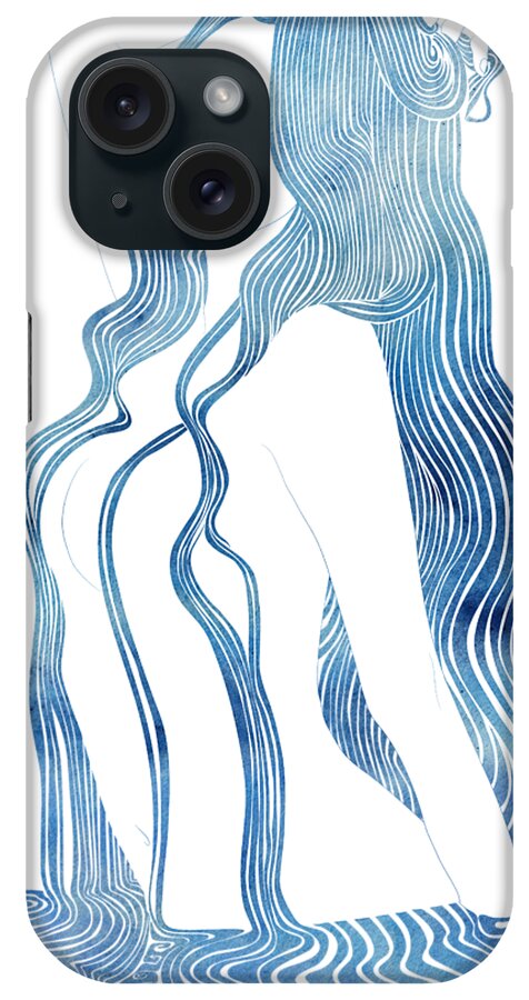 Aqua iPhone Case featuring the mixed media Nereid XLVIII by Stevyn Llewellyn