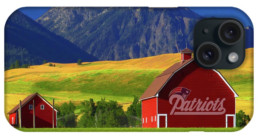 New England iPhone Case featuring the photograph New England Patriots Barn by Movie Poster Prints