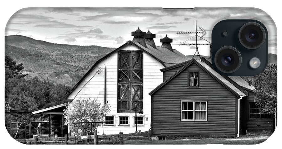Monochrome iPhone Case featuring the photograph New Hampshire Farm by Harry Moulton