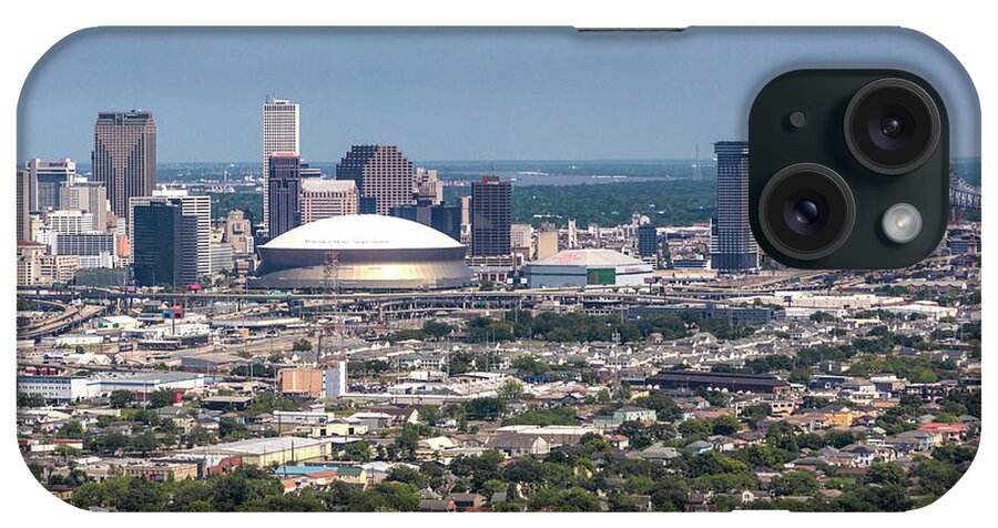 New Orleans Skyline iPhone Case featuring the photograph New Orleans Skyline Looking East by Gregory Daley MPSA