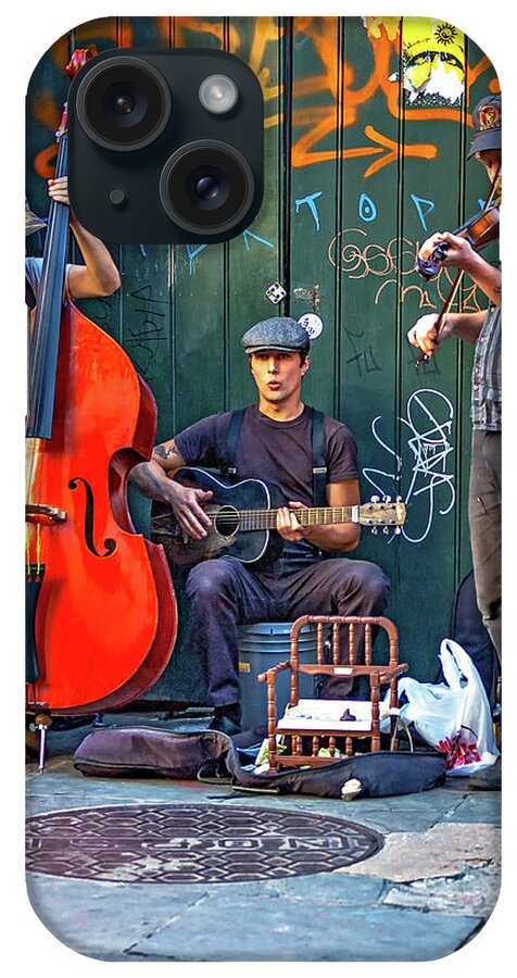 French Quarter iPhone Case featuring the photograph New Orleans Street Musicians by Steve Harrington