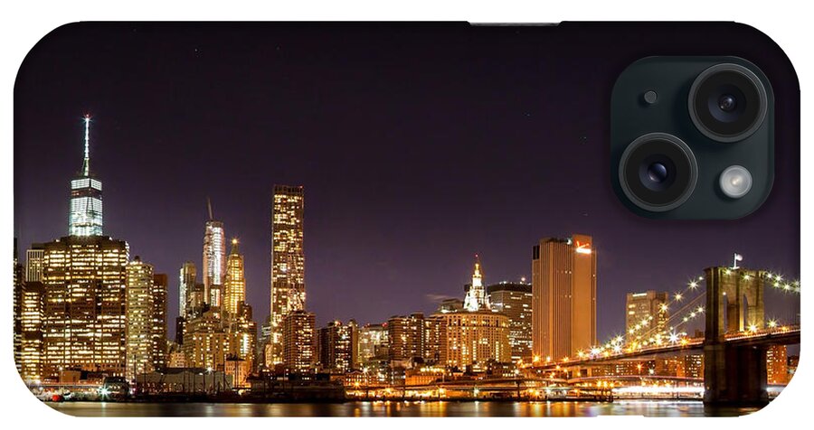 New York City iPhone Case featuring the photograph New York City Lights At Night by Az Jackson