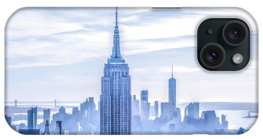 New York iPhone Case featuring the painting New York City Morning Haze by Christopher Arndt
