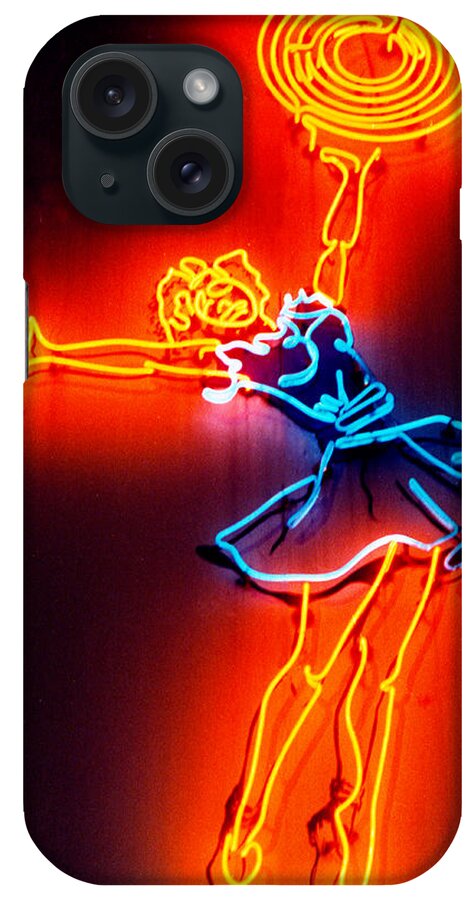 Record Store Retro iPhone Case featuring the photograph New York City Neon Cheerleader by Matthew Bamberg