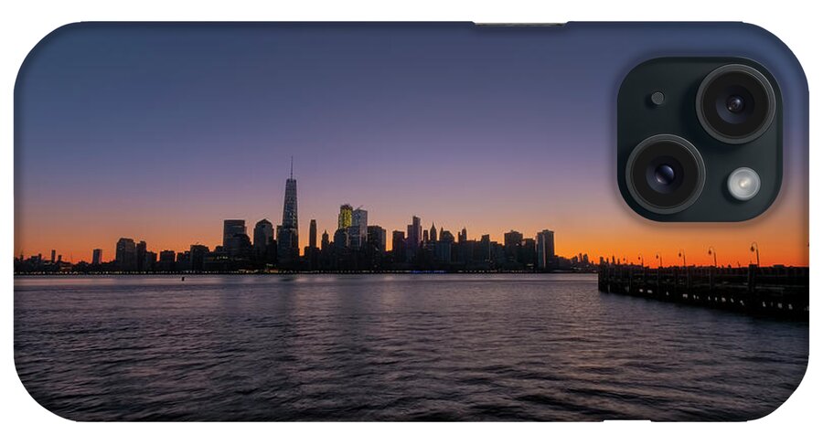 Jersey City New Jersey iPhone Case featuring the photograph New York City Sunrise by Tom Singleton