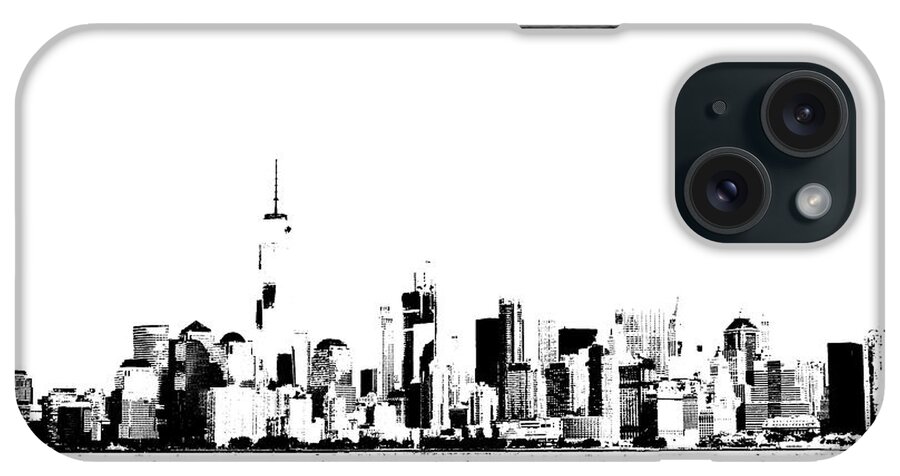 New York iPhone Case featuring the digital art New York cityscape 2 by Roger Lighterness