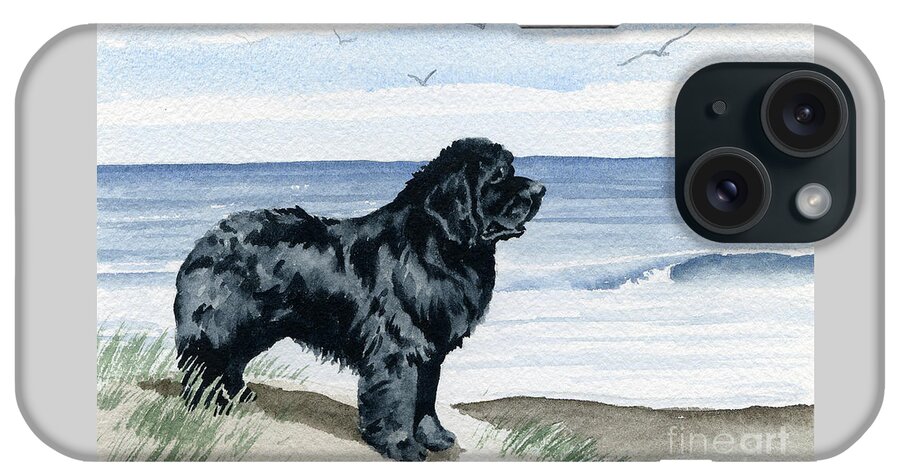 Newfoundland iPhone Case featuring the painting Newfoundland at the Beach by David Rogers