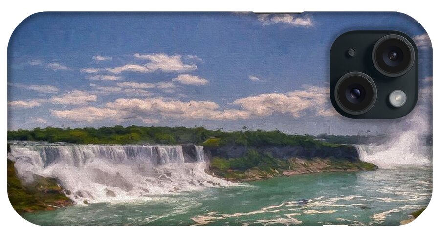 Landscape iPhone Case featuring the digital art Niagara Falls by Charmaine Zoe