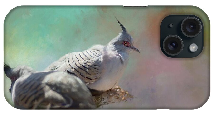Crested Pigeons iPhone Case featuring the photograph Nice Couple by Eva Lechner