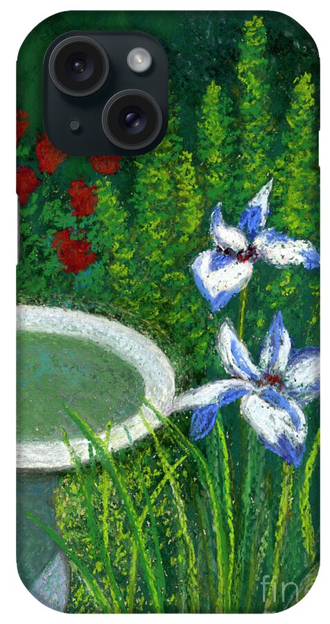 Birdbath iPhone Case featuring the painting Nice Day for a Bath by Ginny Neece