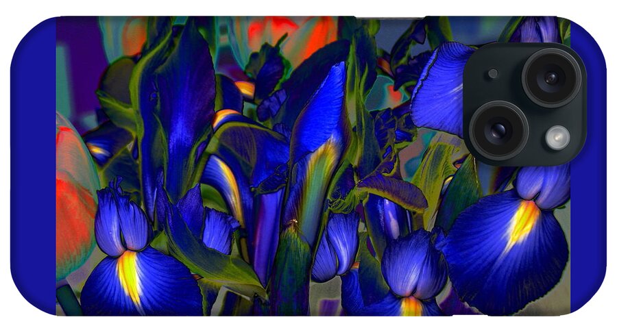 Iris iPhone Case featuring the digital art Night Bouquet by Larry Beat