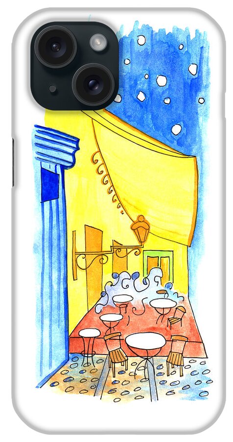 Art iPhone Case featuring the painting Night Cafe Exterior by Anna Elkins