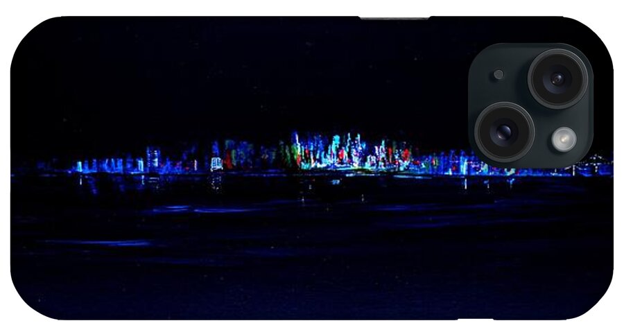 New York iPhone Case featuring the painting Night City by Jack Diamond