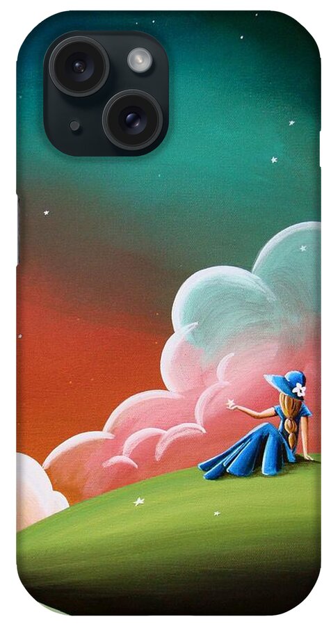 Girl iPhone Case featuring the painting Night Lights by Cindy Thornton