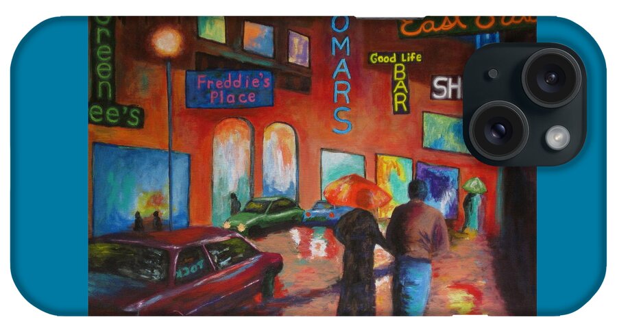Night Scene Painting iPhone Case featuring the painting Night Out by J Loren Reedy
