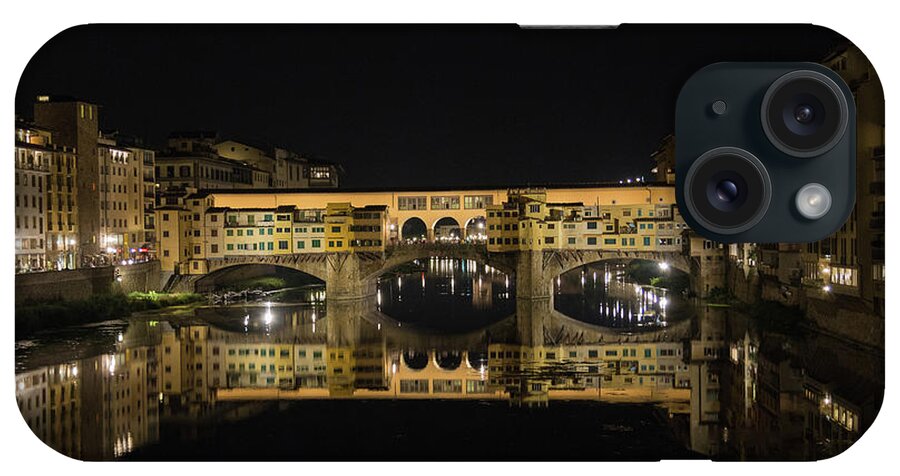 Reflection iPhone Case featuring the photograph Night Reflections of the Ponte Vecchio by Patricia Schaefer