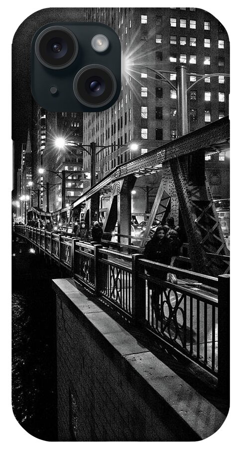 Chicago iPhone Case featuring the photograph Night Stroll in Chicago by Linda Unger