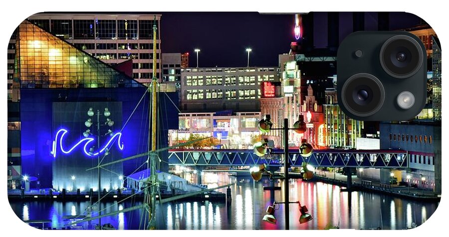 Baltimore iPhone Case featuring the photograph Night Time in Baltimore by Frozen in Time Fine Art Photography