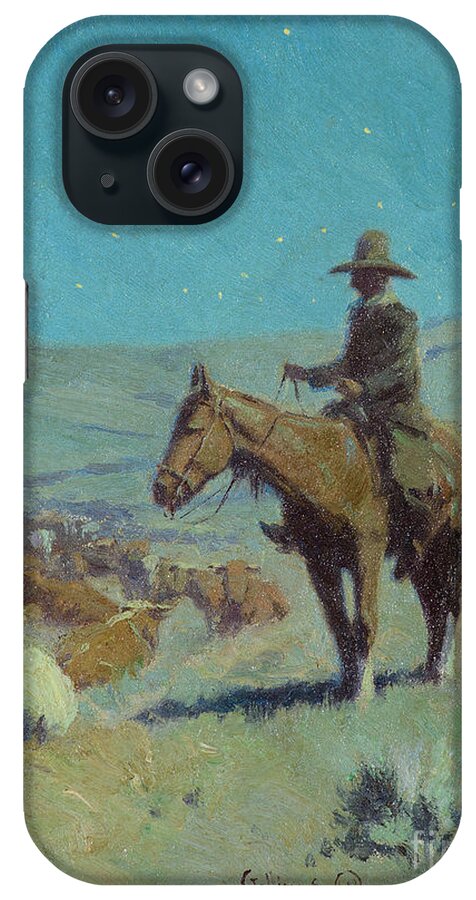 E. William Gollings (1878-1932) Night Watch (1916) iPhone Case featuring the painting Night Watch by Celestial Images
