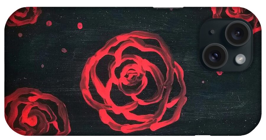 Roses iPhone Case featuring the painting Nights of Blood and Roses by Vale Anoa'i