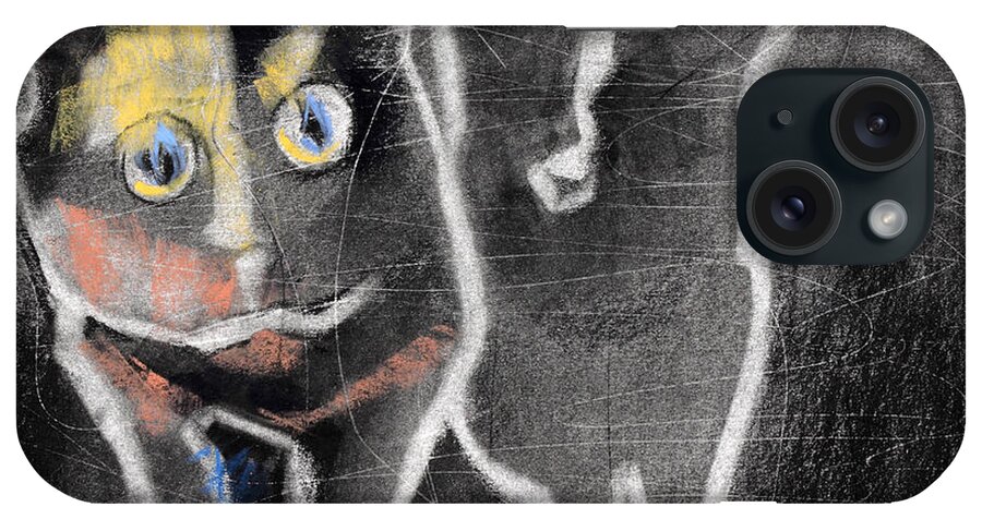 Cats iPhone Case featuring the mixed media Nighttime Cats by Julie Maas