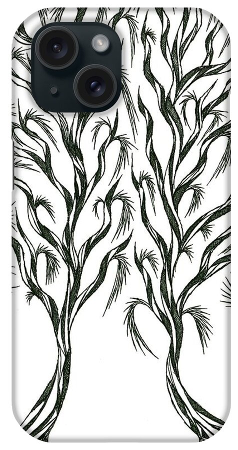 Nature iPhone Case featuring the drawing No 10 by Robert Nickologianis