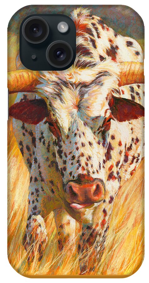 Cow iPhone Case featuring the pastel No Bull by Rita Kirkman