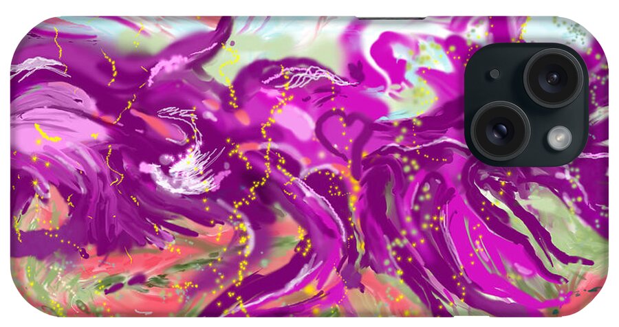 Abstract   Imaginary Seascape Purple iPhone Case featuring the digital art No LSD Involved by Suzanne Udell Levinger