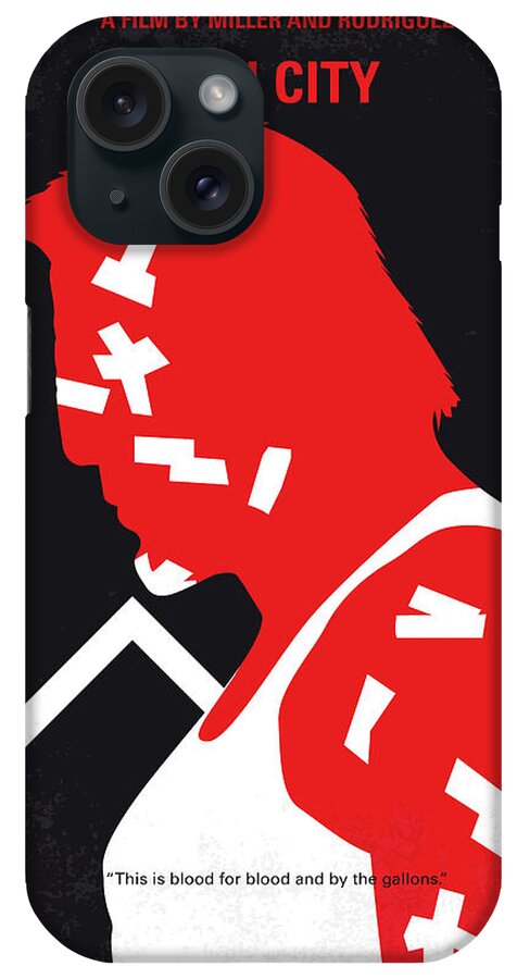 Sin City iPhone Case featuring the digital art No304-1 My SIN CITY minimal movie poster by Chungkong Art