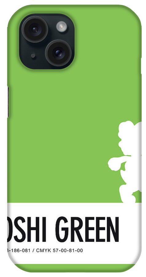 Mario iPhone Case featuring the digital art No36 My Minimal Color Code poster Yoshi by Chungkong Art