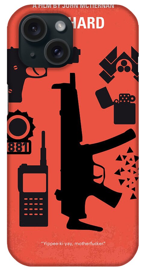 Die Hard iPhone Case featuring the digital art No453 My Die Hard minimal movie poster by Chungkong Art