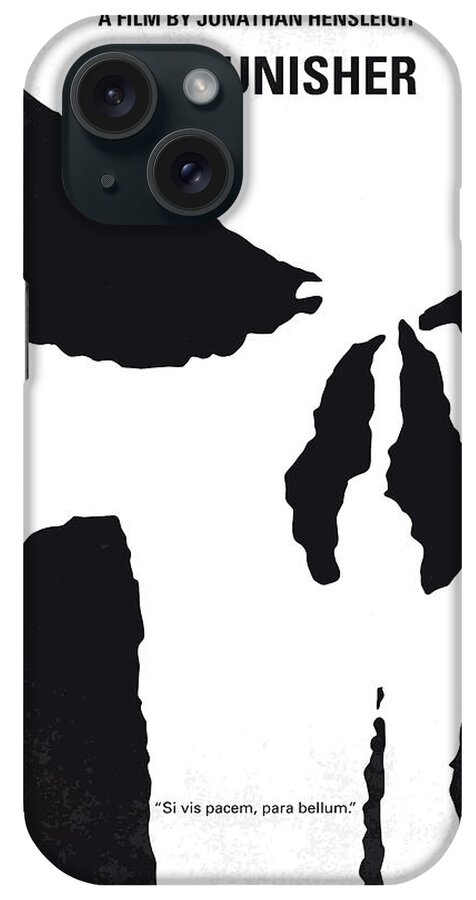 The Punisher iPhone Case featuring the digital art No676 My The Punisher minimal movie poster by Chungkong Art