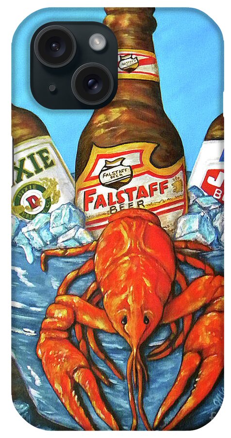 Beer iPhone Case featuring the painting NOLA Brew Bug by JoAnn Wheeler