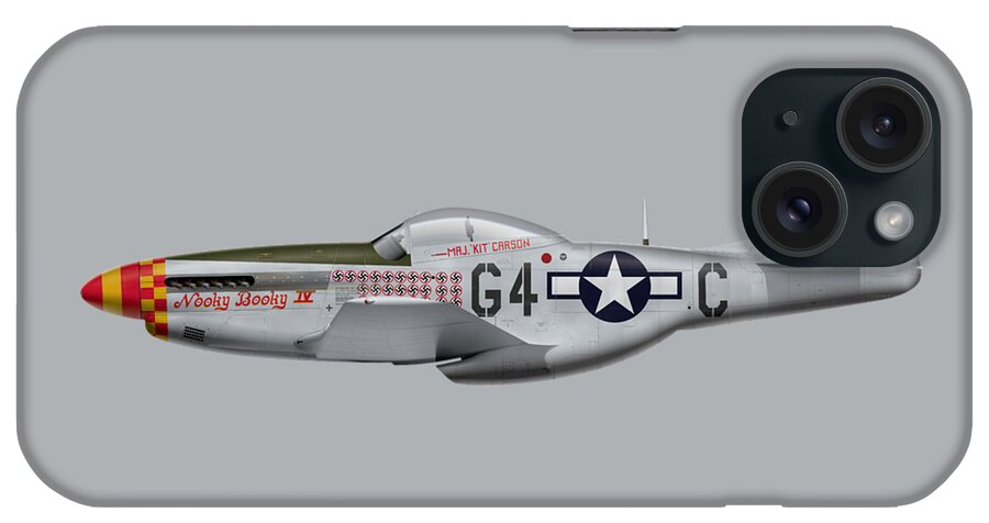 Aviation iPhone Case featuring the digital art Nooky Booky I V - P-51 D Mustang by Ed Jackson