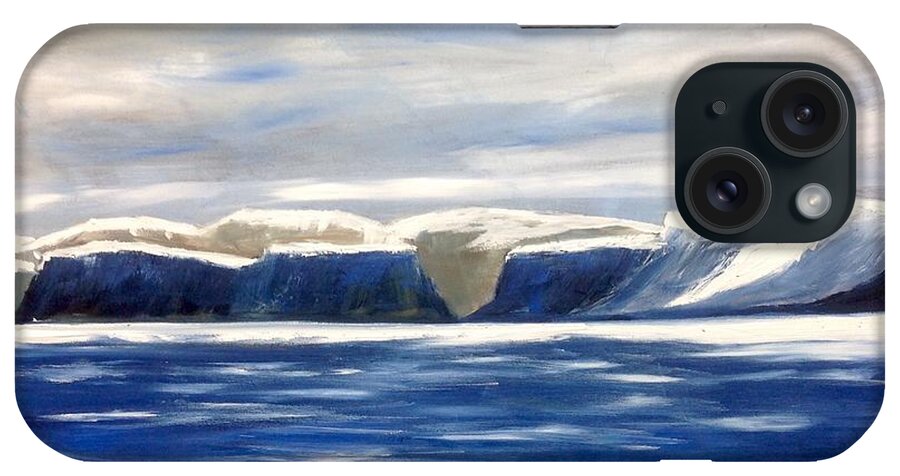 Arctic Landscape Painting iPhone Case featuring the painting North Baffin Blues by Desmond Raymond