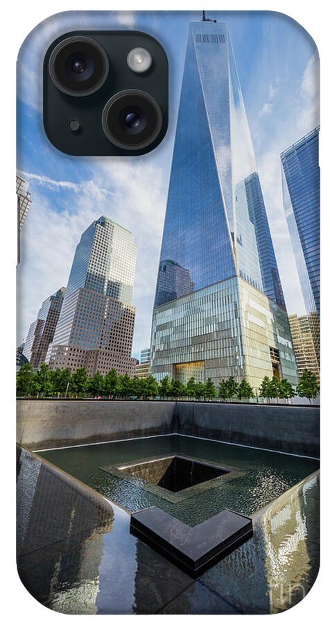 9/11 iPhone Case featuring the photograph North Pool by Inge Johnsson