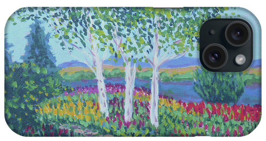 Landscape iPhone Case featuring the painting Northwest Tulips by Stan Chraminski