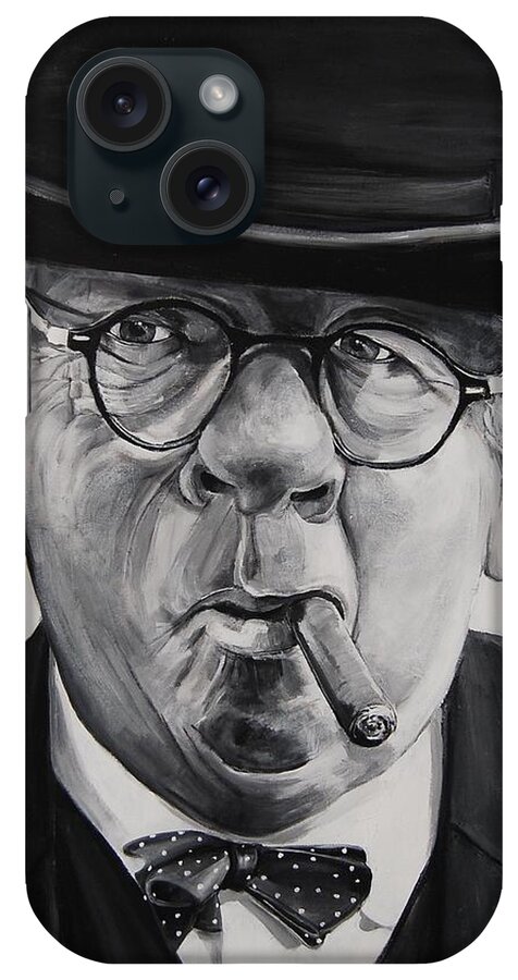 Senior Man iPhone Case featuring the painting Nothing Like A Good Cigar by Jean Cormier