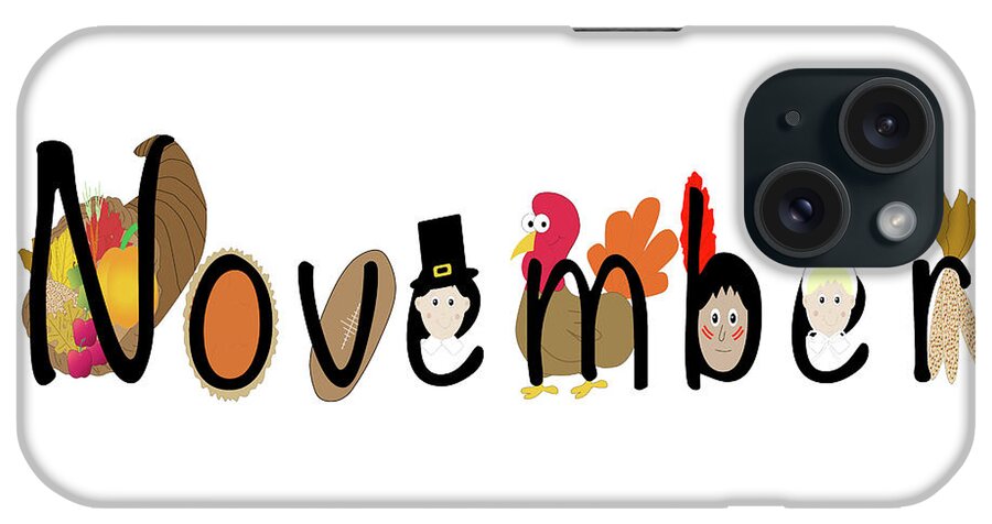 Illustration iPhone Case featuring the photograph November illustrated by Karen Foley