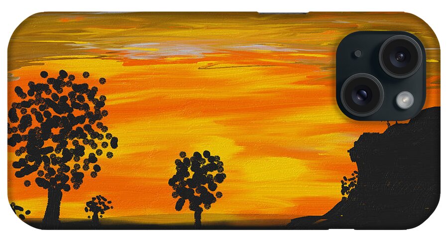 200 Views iPhone Case featuring the digital art Novice Desert Sky by Jenny Revitz Soper