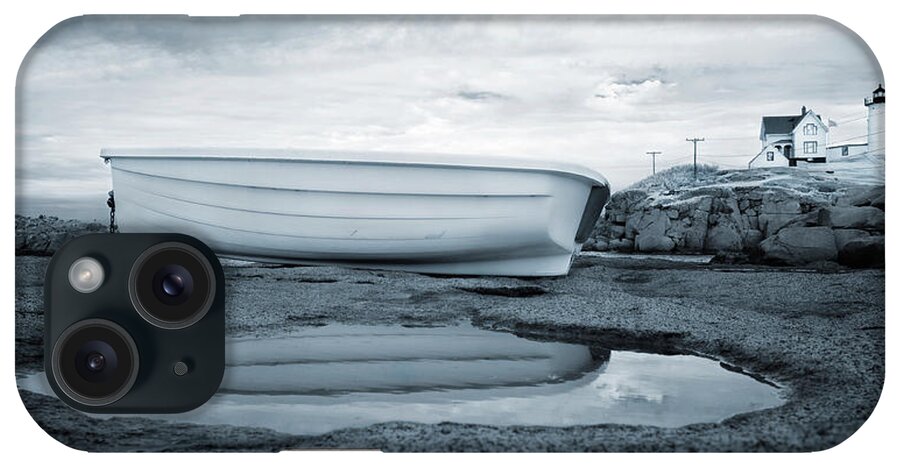 Rowboat iPhone Case featuring the photograph Nubble Light High and Dry by Luke Moore
