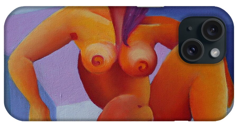 Figurative iPhone Case featuring the painting Nude 5 by Karin Eisermann