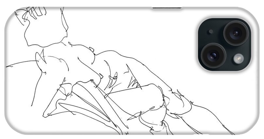 Female iPhone Case featuring the drawing Nude Female Drawings 3 by Gordon Punt