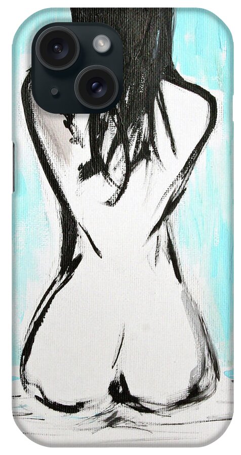 Paintings iPhone Case featuring the painting Nude female by Julie Lueders 