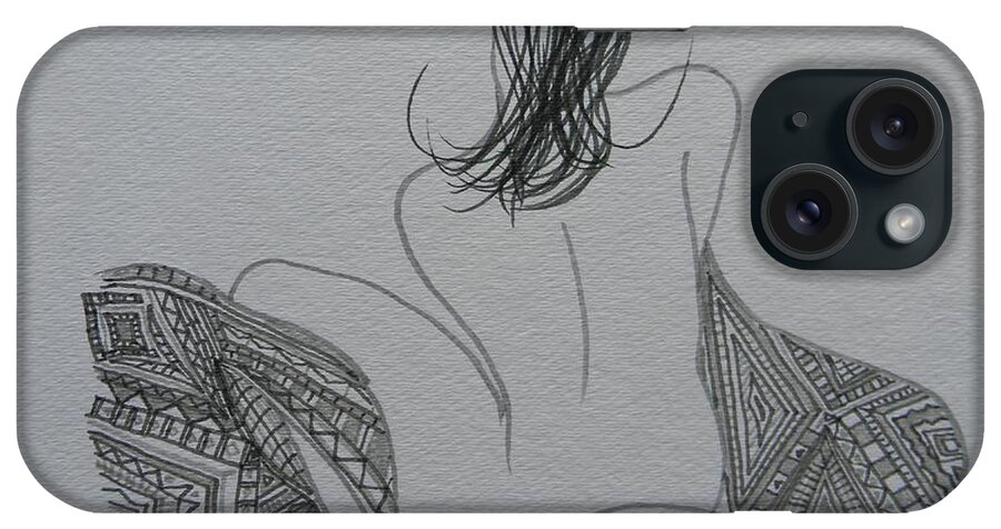 Marwan George Khoury iPhone Case featuring the drawing Nude II by Marwan George Khoury